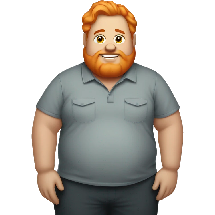 Fat man orange hair wearing Milwaukee emoji