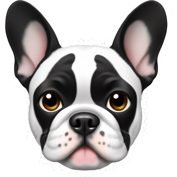 French bulldog black and white  emoji