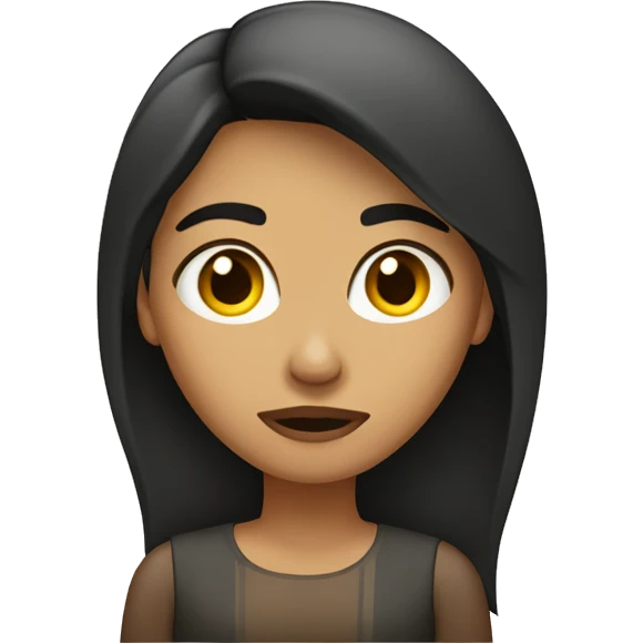 hispanic woman with a disapoointed look, straight hair emoji