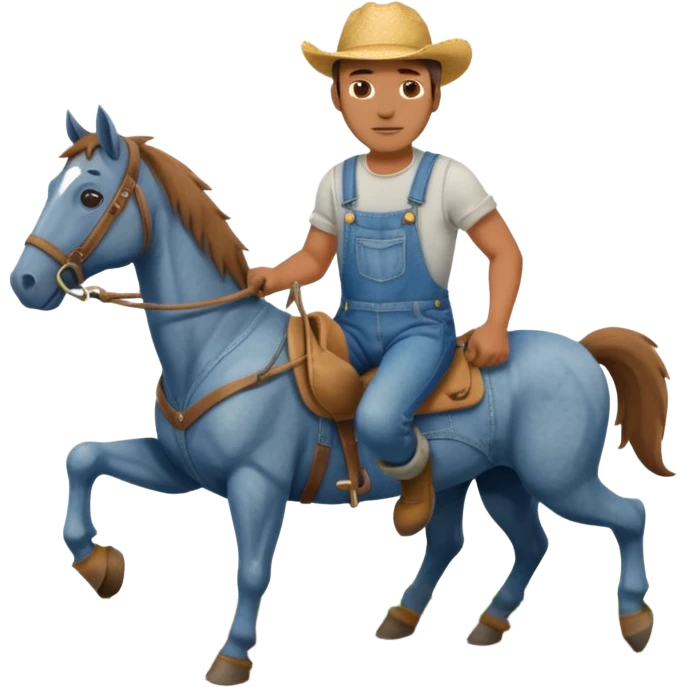man plowing a field with a horse emoji