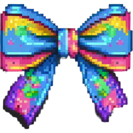 simple colorful bow pixel art emoji