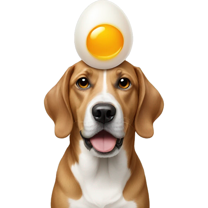 Dog with egg on head emoji