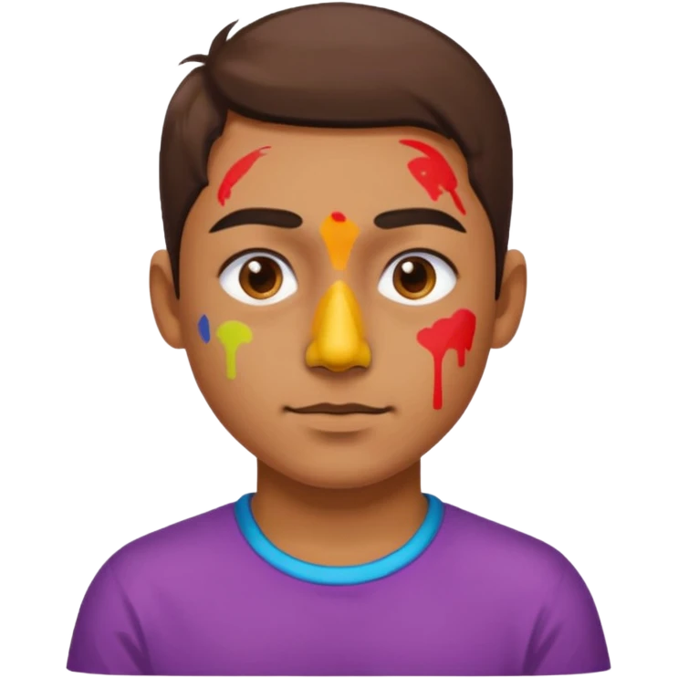Paint on only nose, half body. emoji
