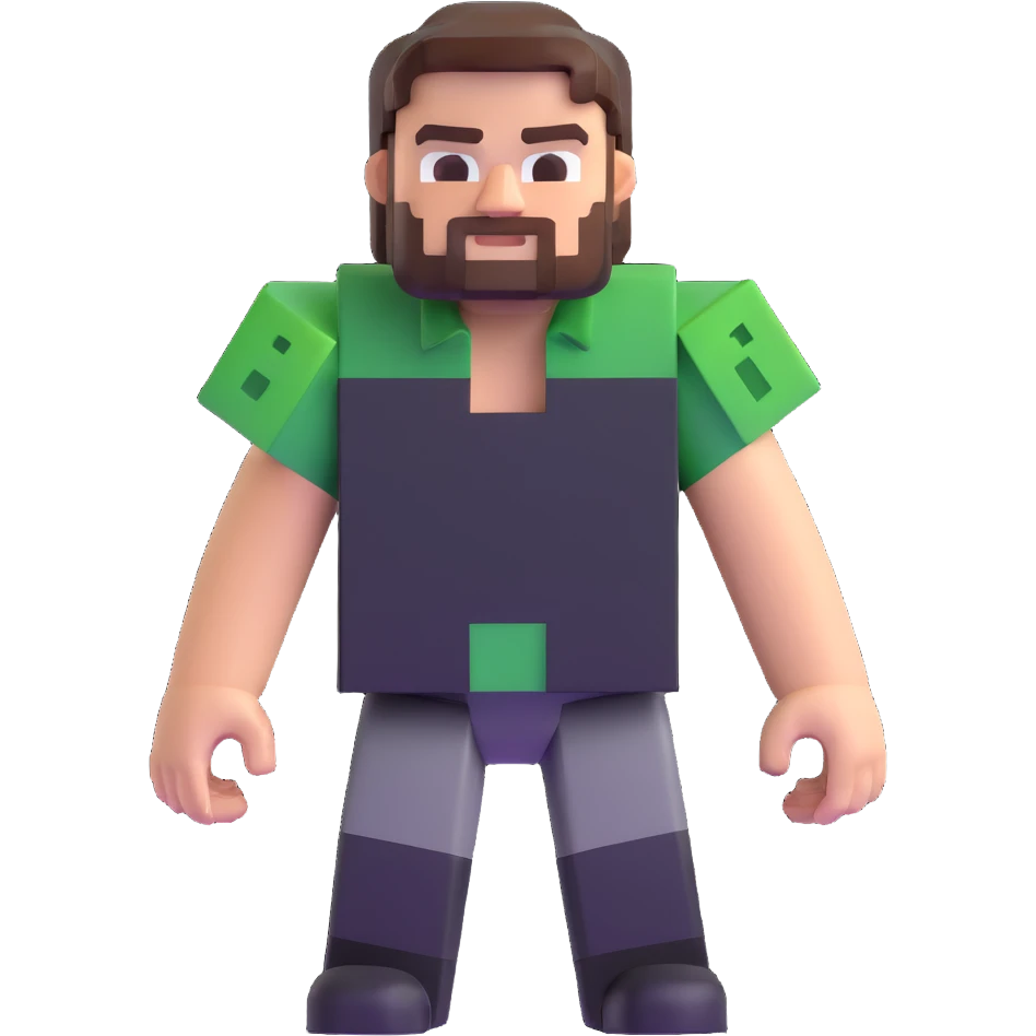 Jack Black as a Minecraft character emoji