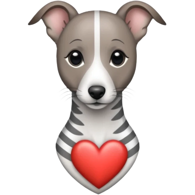 brindle stripes grey whippet hearts emoji