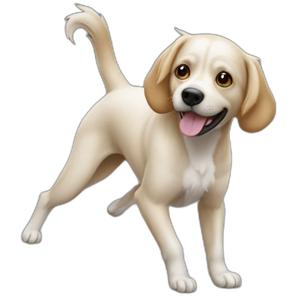chien qui danse sur une table emoji