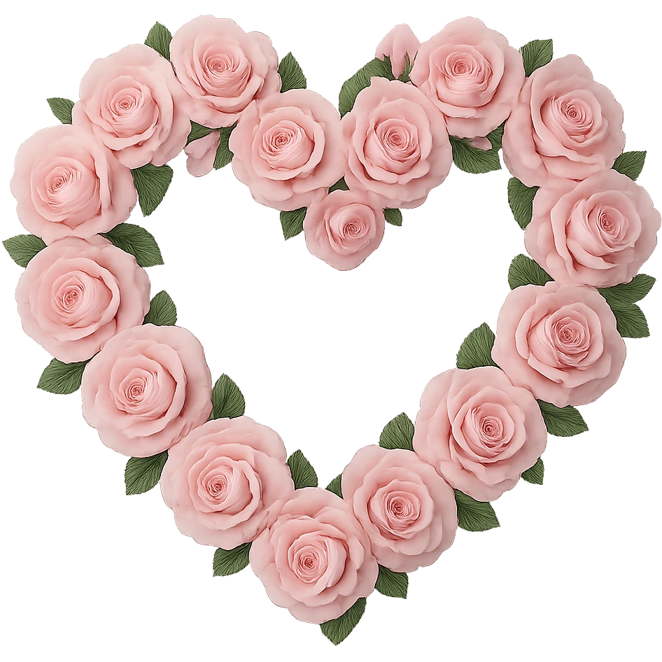 pink heart wreath, remove background emoji