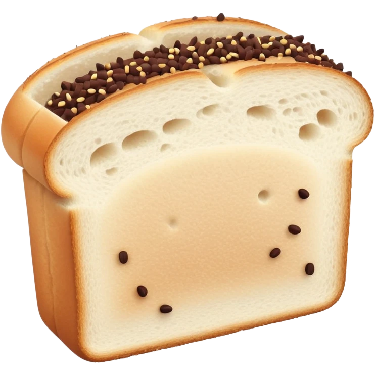 Slice of white bread with chocolate sprinkles on top emoji