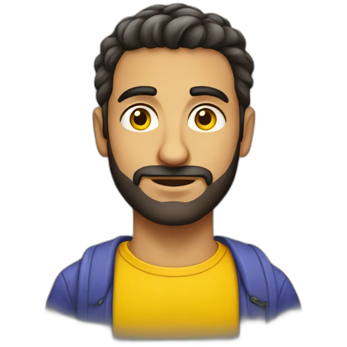 Armenian guy with a yellow T-shirt emoji