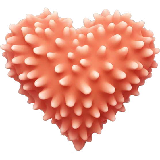 coral color heart shape emoji