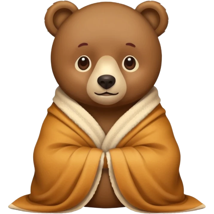 bear cozy in blanket emoji