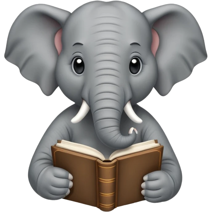An elephant with a book emoji
