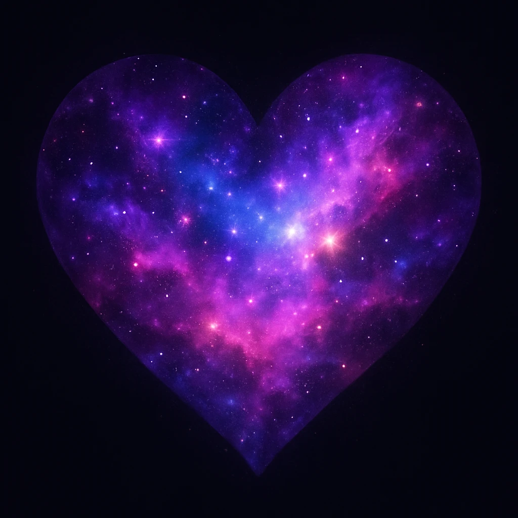 heart with a cosmic nebula effect emoji