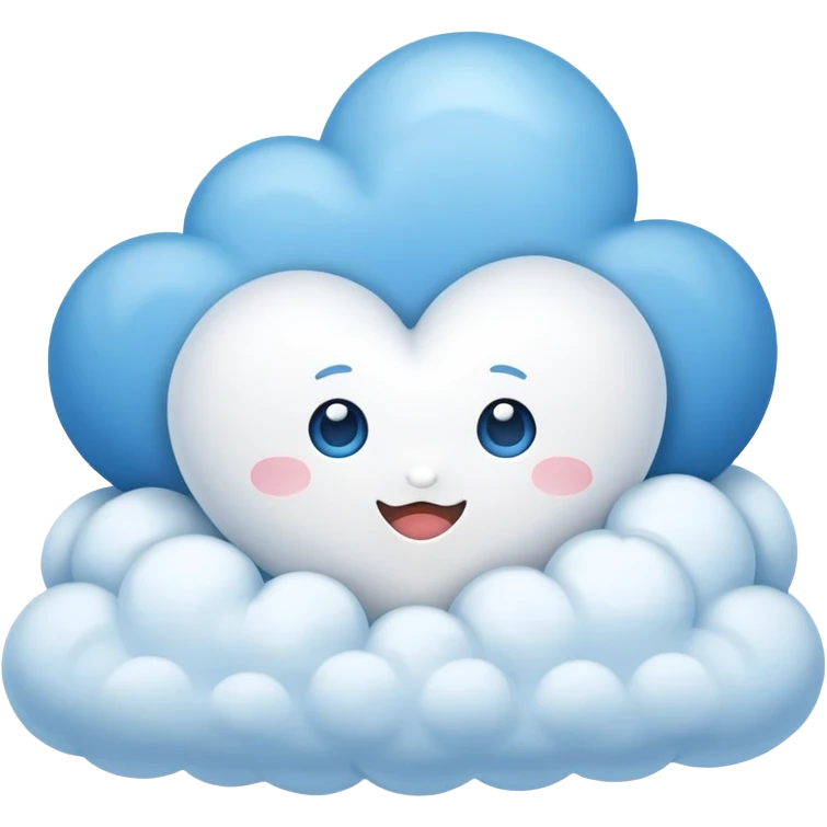 Blue cloud with white heart emoji
