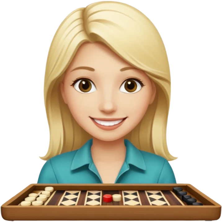 Blonde girl backgammon winner emoji