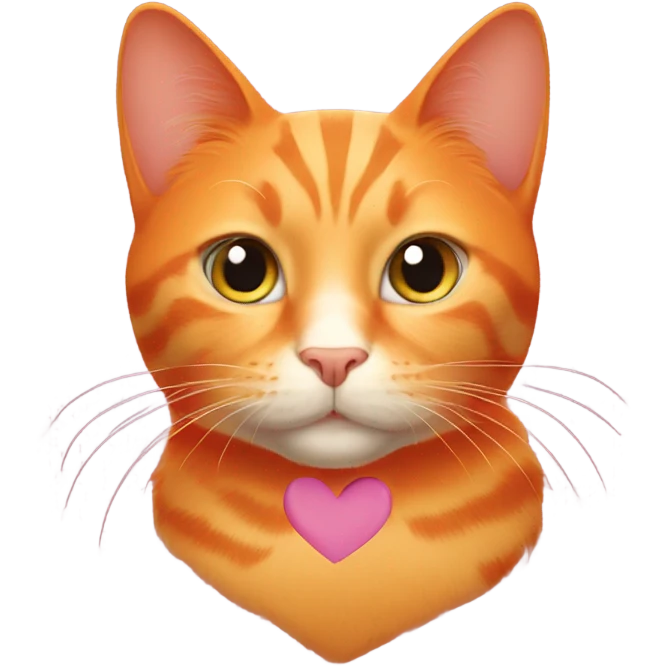 orange cat surrounded by hearts emoji