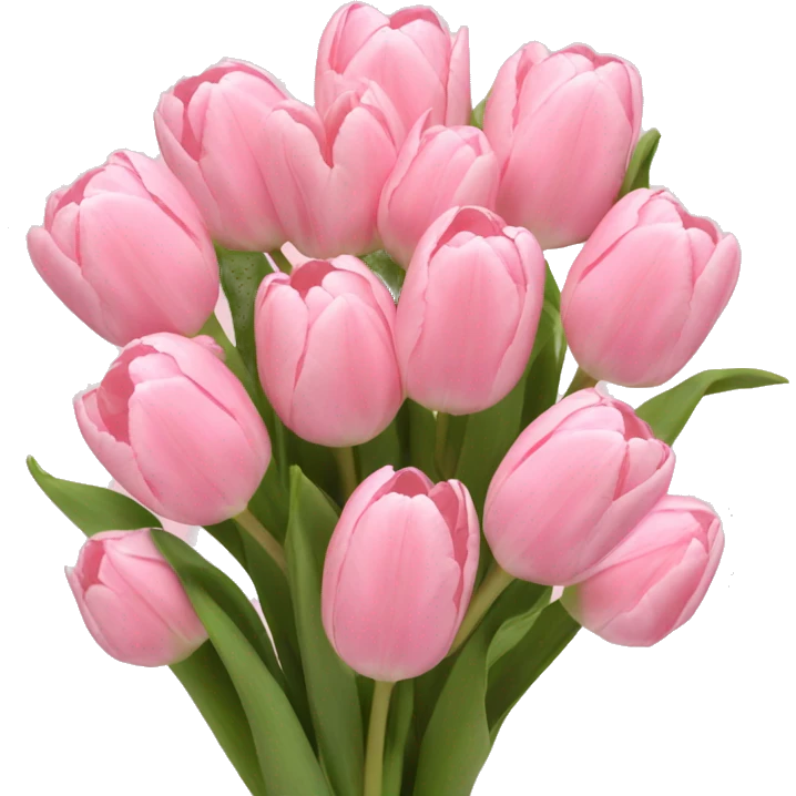 Baby pink tulips bouquet emoji