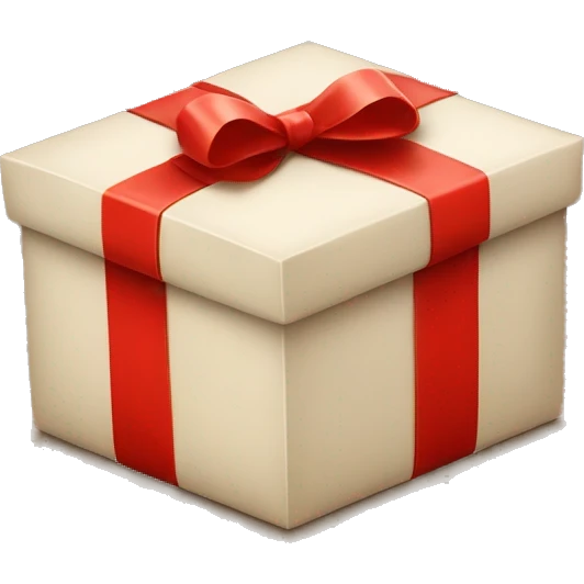 gift box with red bow with smile emoji