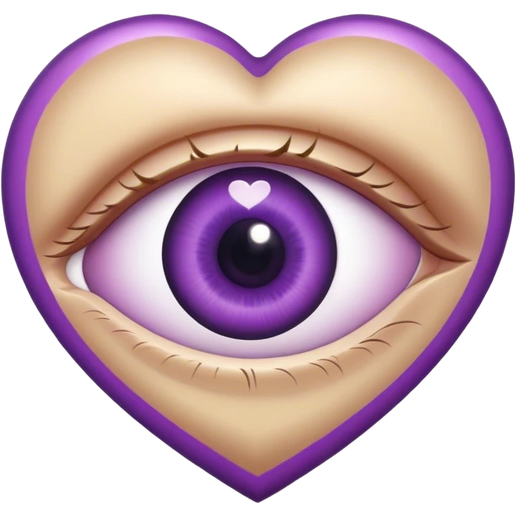Eye inside Purple Heart emoji
