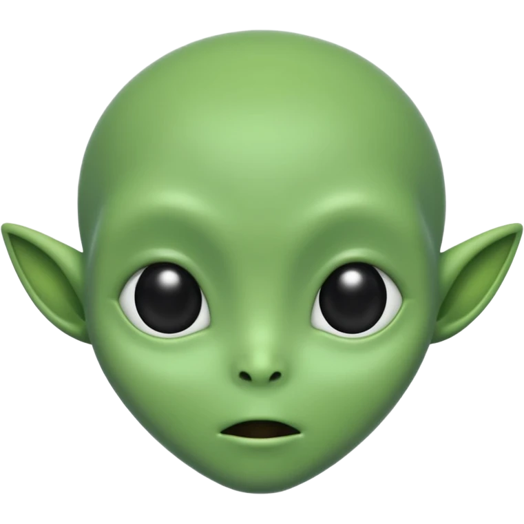 A cute alien face with two black eyes and without antennae, ears, nostrils emoji