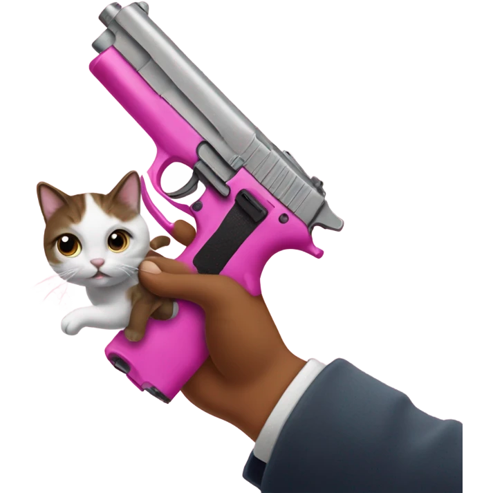 pink gun with a cat holding it emoji