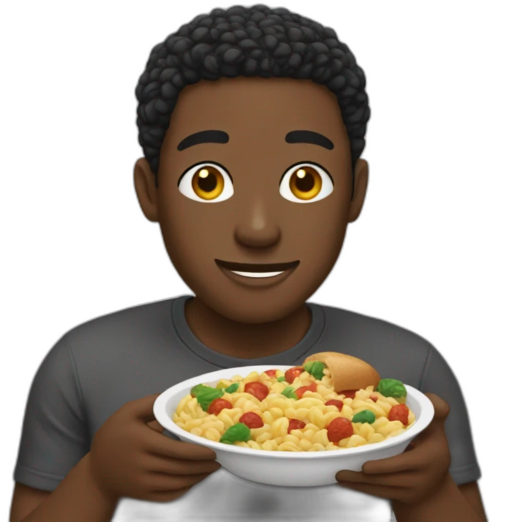 Black guy eating his favorite food emoji