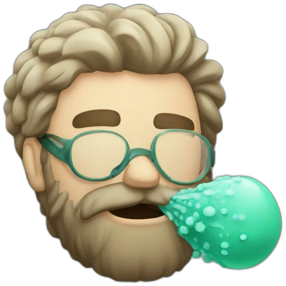 man with beard fighting a virus emoji
