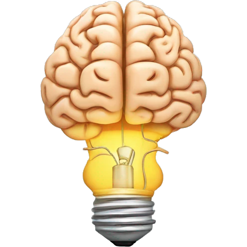the human brain shaped idea lightbulb emoji