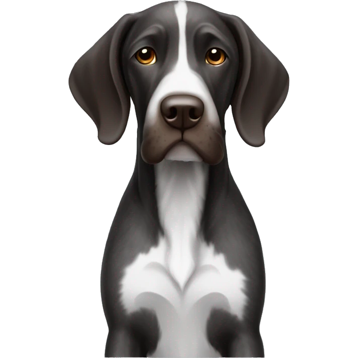 black and white german wire haired pointer emoji