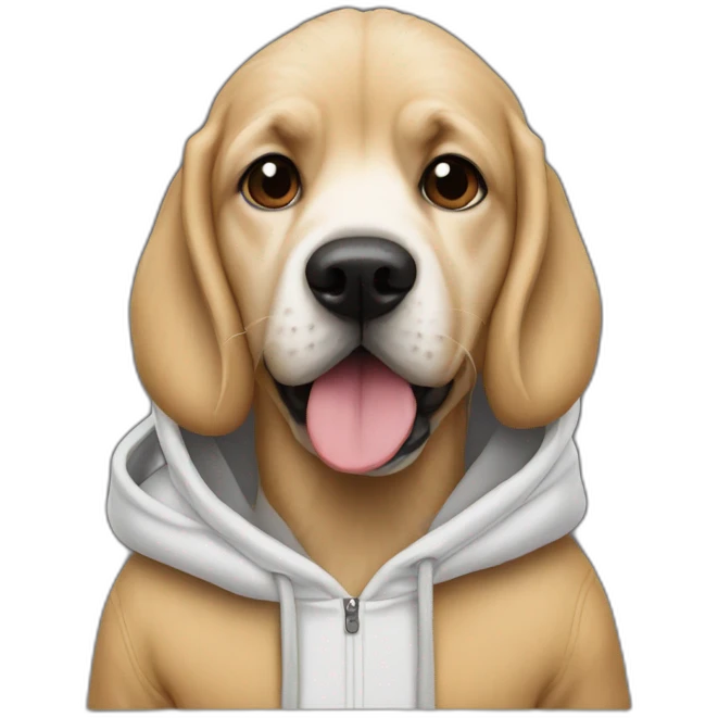A dog with a Taylor swift hoodie emoji