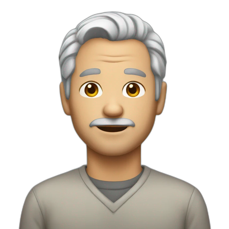 42 years old man with gray hair emoji