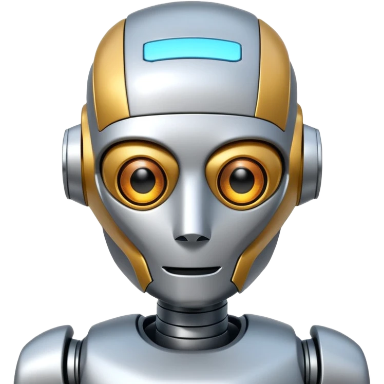 cool and modern robot to represent an AI agent emoji