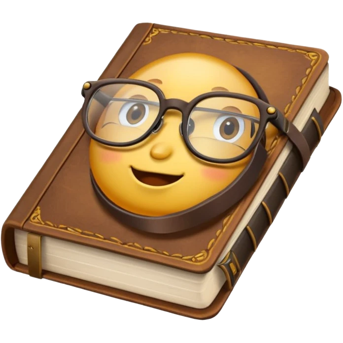 cute book with glasses emoji