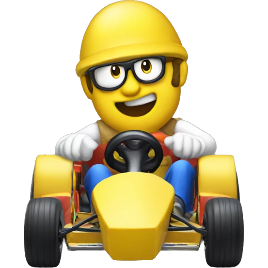 Banana driving a kart from Mario kart emoji