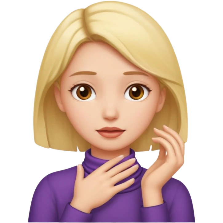 girl with hands to neck emoji