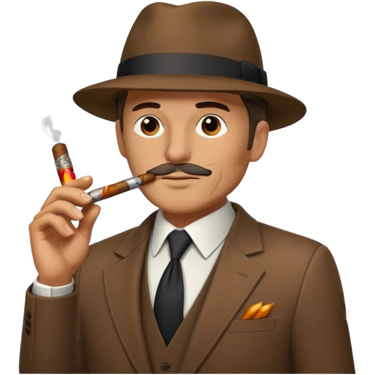 a spy smoking a cigar emoji