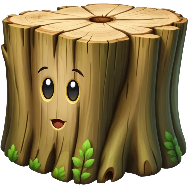 tree trunk block no face emoji