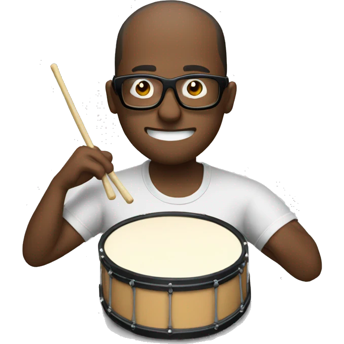 man eating drum with a shirt that has some glasses on it emoji