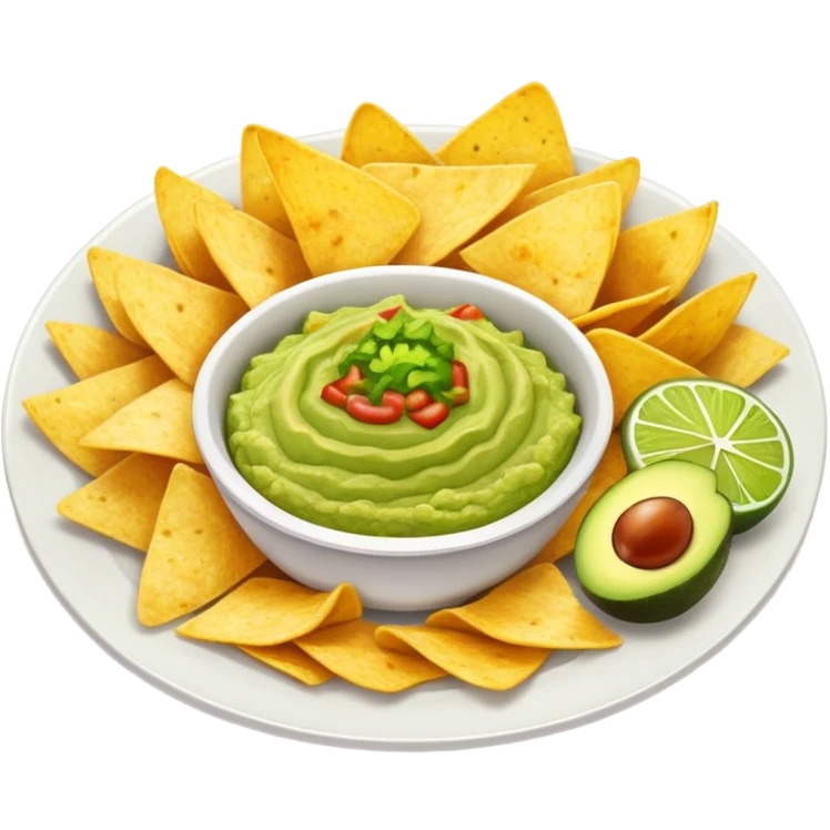 Plate of chips with guacamole  emoji