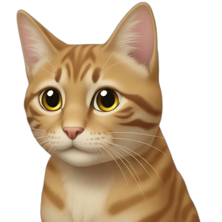 Кошка в полоску ест рыбу emoji