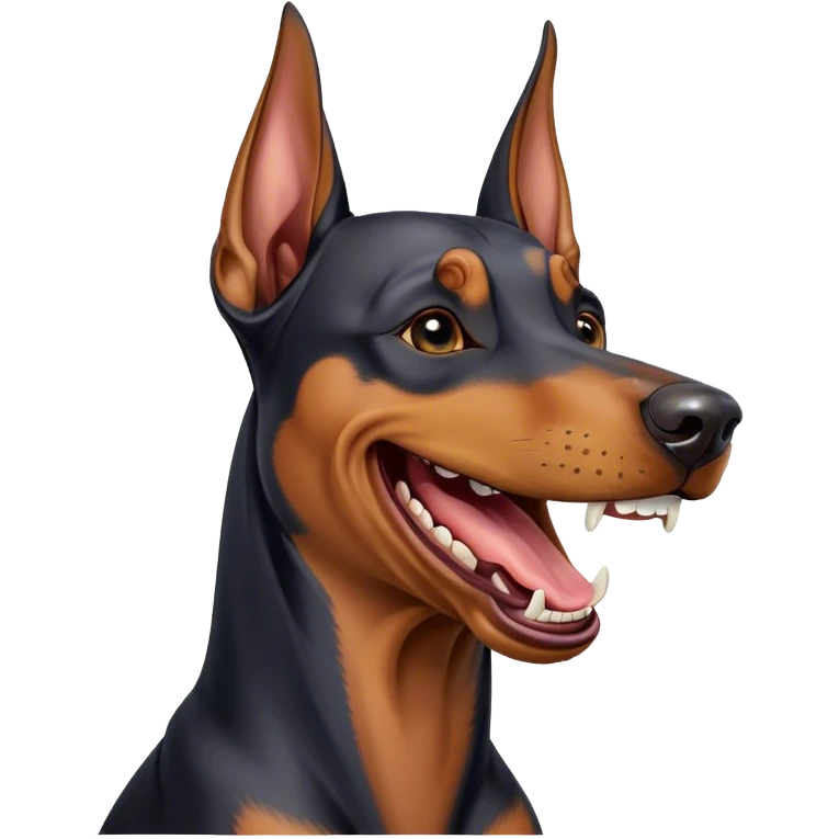 Doberman laughing hysterically  emoji