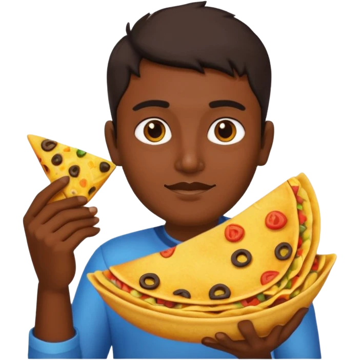 Un indio con un nacho emoji