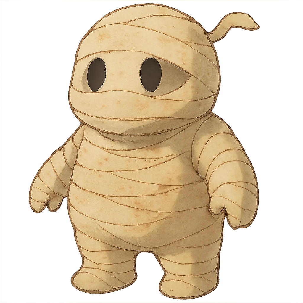 mummy character with soft colors emoji
