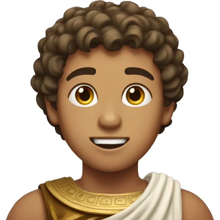 boy in a Ancient Greek costume singing emoji