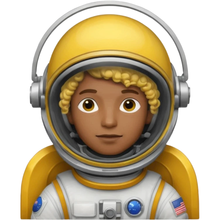 Astronauts, Young, male, dark skin, yellow curly hair emoji