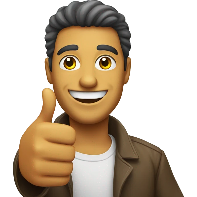 Smiling Brazilian man showing thumbs up  emoji