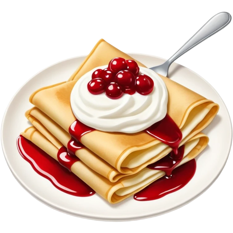 scandinavian crepes with jam and sour cream emoji