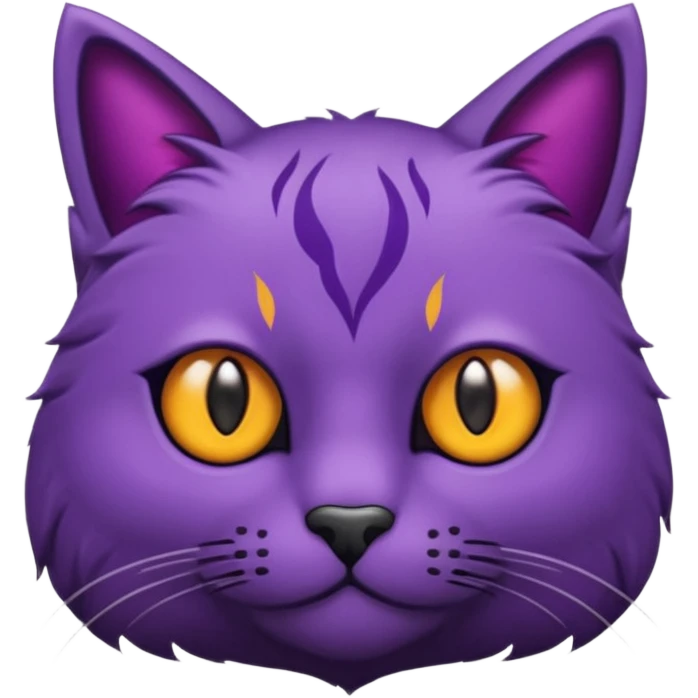 Un gato enojado endiablado en morado emoji