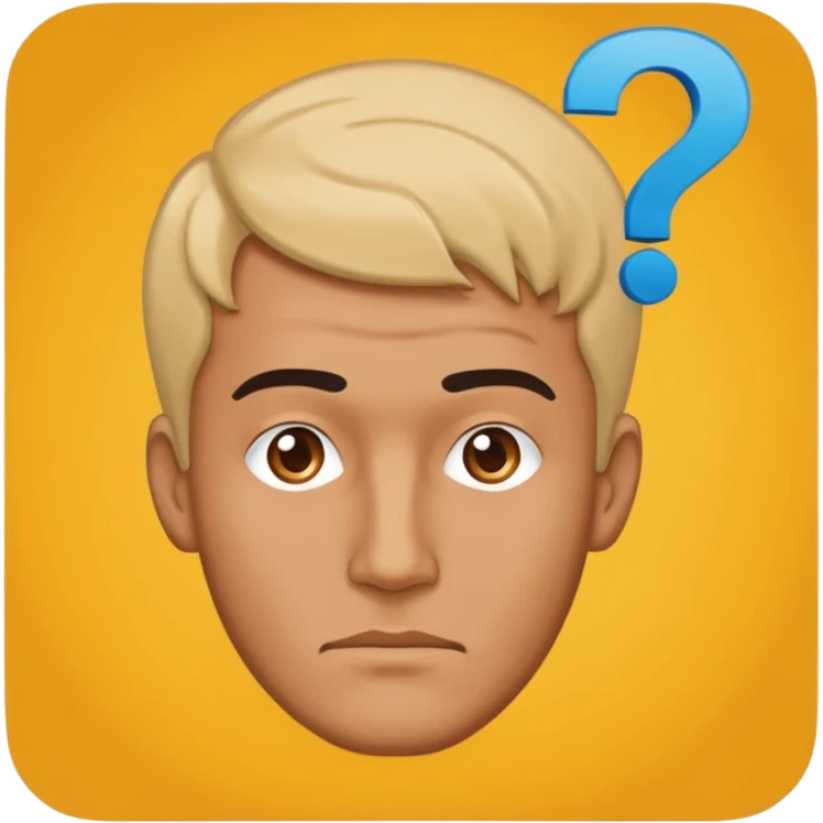 thinking men head and top question mark pop emoji