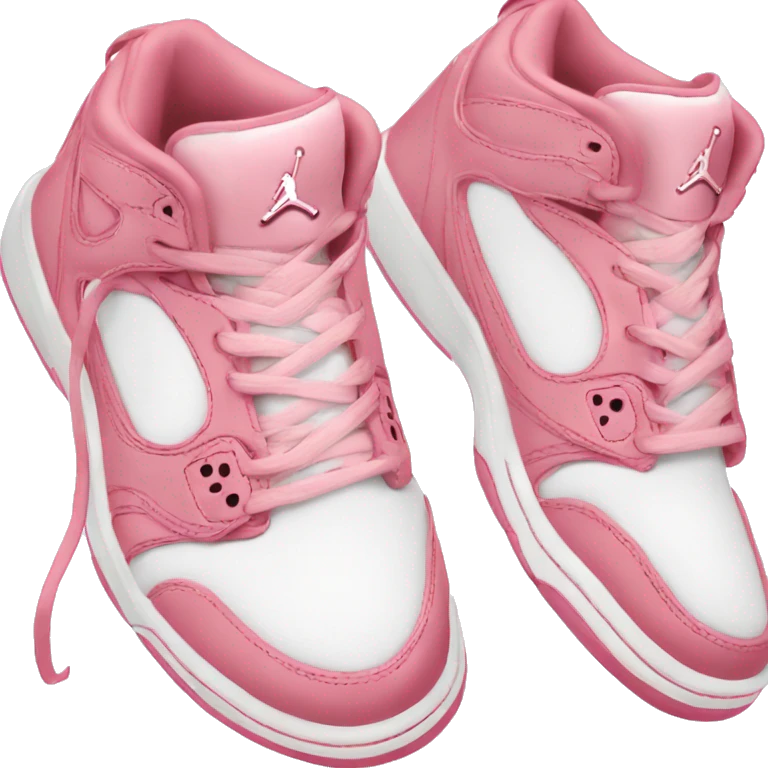 Pink & White Jordan shoes for female emoji